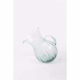 Unbranded 4.8 Qt. Clear Ribbed Glass Pitcher, Hand-Blown Recycled Glass, 156 fl. oz. thumbnail 1