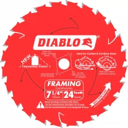 Diablo 7-1/4 in. 24-Teeth Tracking Point Framing Circular Saw Blade thumbnail 1