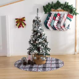 Country Living Faith 48 in. Reversible Quilted Microfiber Tree Skirt - Chickadee Toile & Floral thumbnail 4