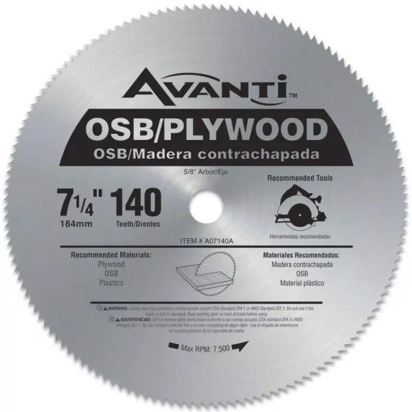 Avanti 7-1/4 in. 140-Teeth Circular Saw Blade for OSB, Plywood, and Plastics