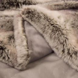 Glitzhome 60 in. Ombre Gray Faux Fur Luxury Throw Blanket thumbnail 5