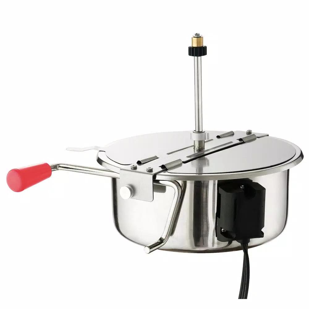 Unbranded Red Carnival Popcorn Popper Machine with Cart, 850W, 8 oz. Stainless Steel Kettle