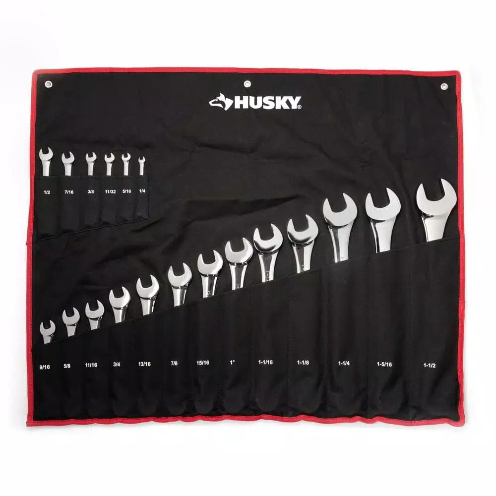 Husky 19-Piece SAE Ratcheting Combination Wrench Set