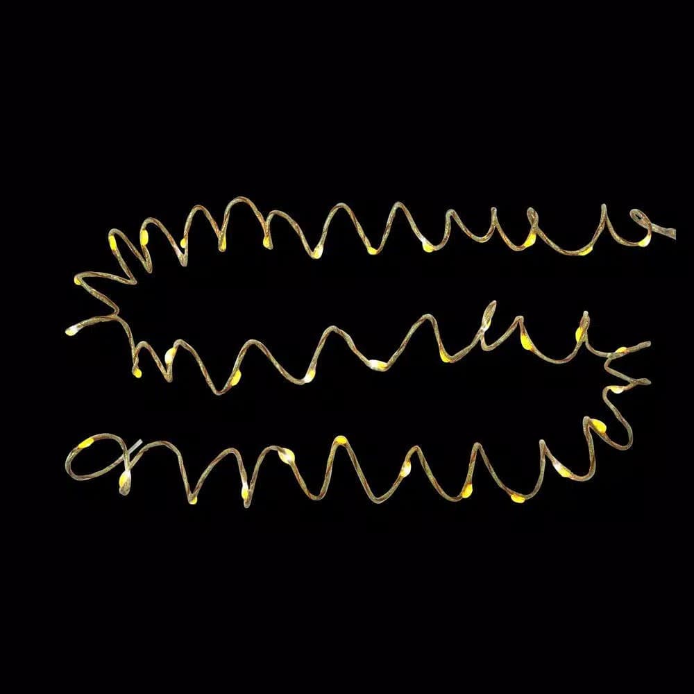 Starlite Creations 12 ft. Pre-Lit LED Gold Single Braided Garland, Battery Operated with Timer (Bundle of 2)
