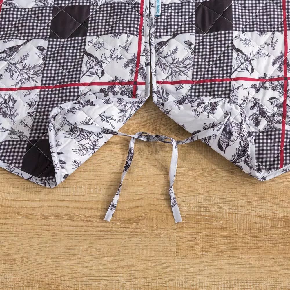 Country Living Faith 48 in. Reversible Quilted Microfiber Tree Skirt - Chickadee Toile & Floral