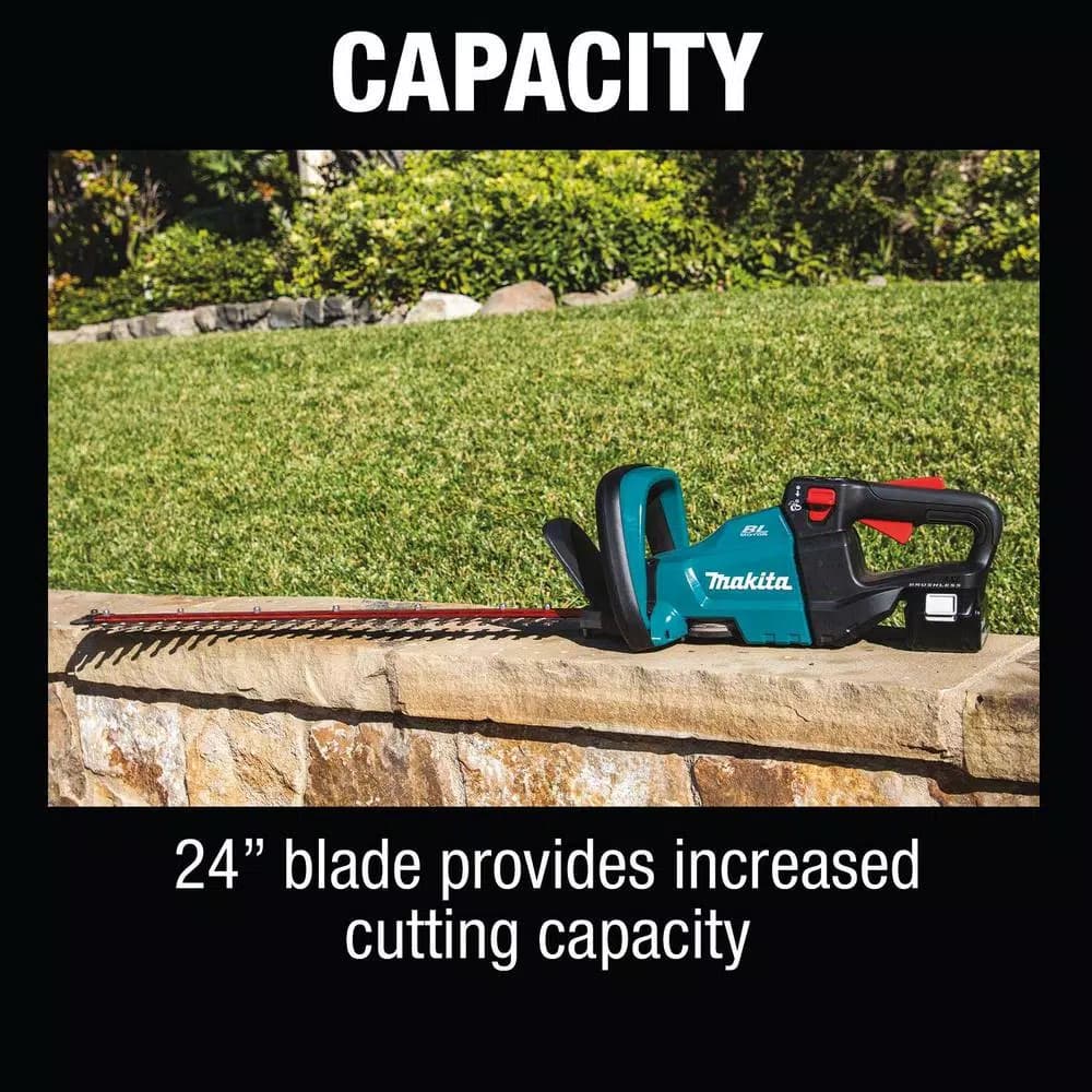 Makita 18V LXT Brushless Cordless 24 in. Hedge Trimmer Kit with (2) 5.0 Ah Batteries and Charger