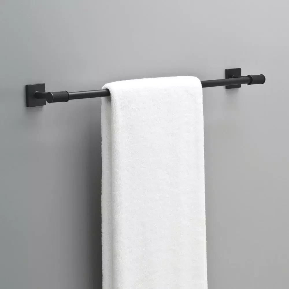 Delta Averland 24 in. Matte Black Towel Bar, Contemporary Zinc Construction