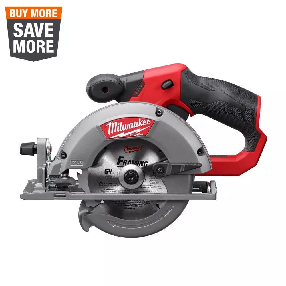 Milwaukee M12 FUEL 5-3/8 in. Brushless Cordless Circular Saw (Tool-Only) with 16T Carbide-Tipped Blade