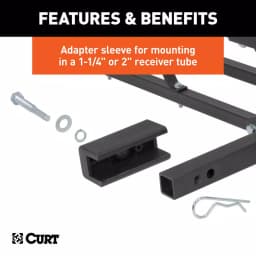 CURT 48 in. x 20 in. Steel Basket Style Hitch Cargo Carrier, 500 lb. Capacity, 2 in. Receiver with Adapter thumbnail 4
