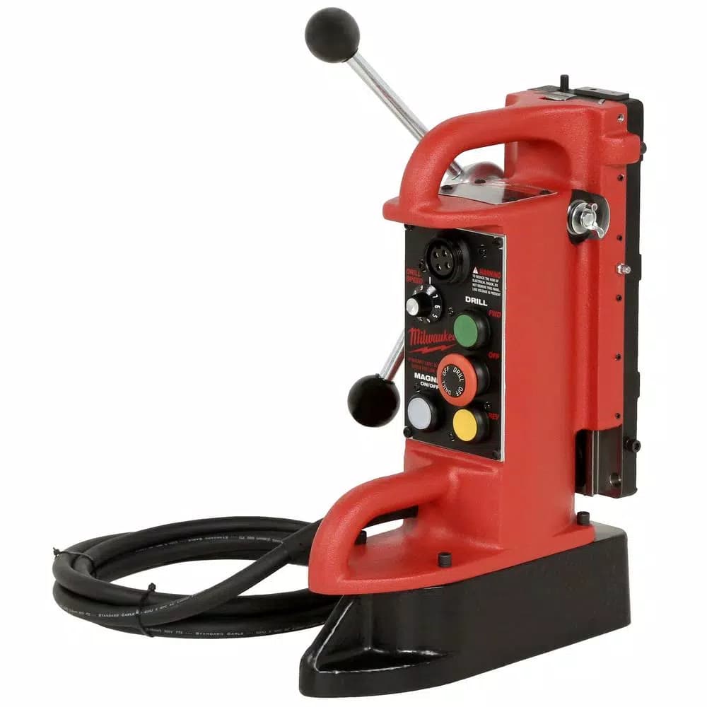 Milwaukee Electro-Magnetic Fixed Position Drill Press Base with 9 in. Drill Travel, Variable Speed