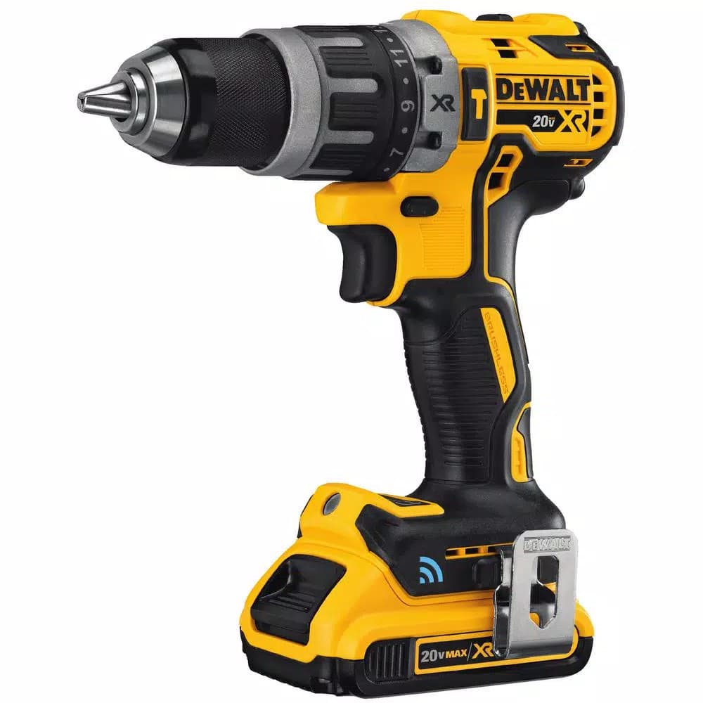DEWALT 20V MAX XR Brushless 1/2 in. Compact Hammer Drill with Tool Connect, (2) 2.0Ah Batteries & Charger