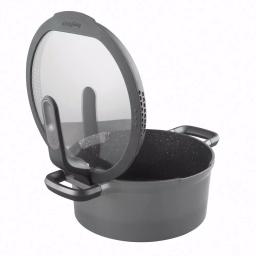 BergHOFF GEM Stay Cool 3 qt. Cast Aluminum Nonstick Casserole Dish with Glass Lid, Gray thumbnail 3