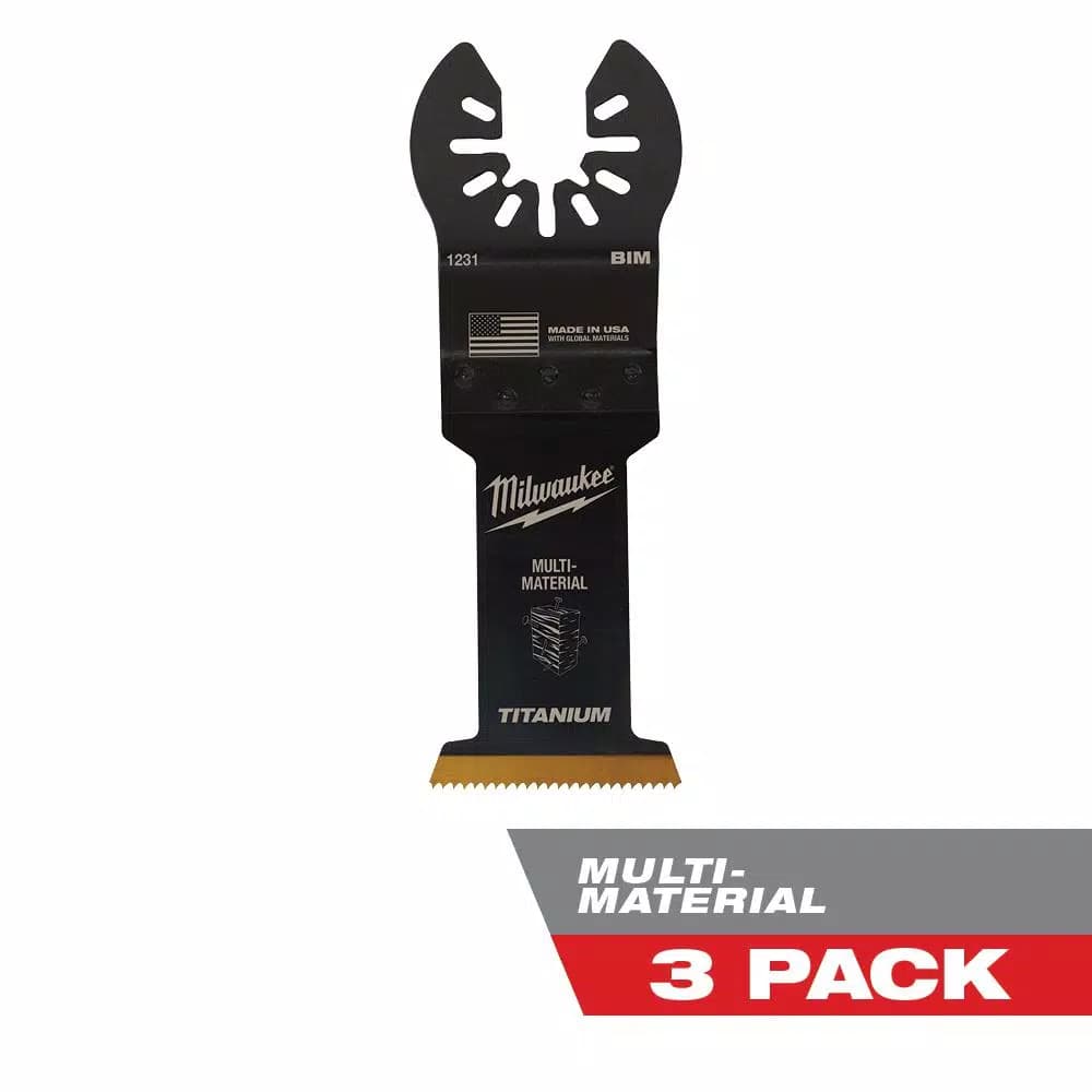 Milwaukee 1-3/8 in. Titanium Bi-Metal Universal Fit Oscillating Multi-Tool Blades, 3-Pack