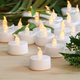 LUMABASE Amber LED Tea Light Candles - Battery Operated Flickering Flameless Set (24-Count) thumbnail 5