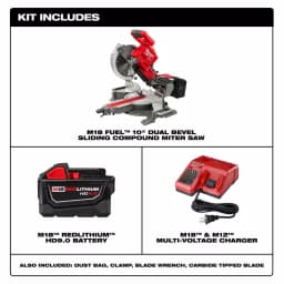Milwaukee M18 FUEL 10 in. Dual Bevel Sliding Compound Miter Saw Kit with 9.0 Ah Battery thumbnail 2