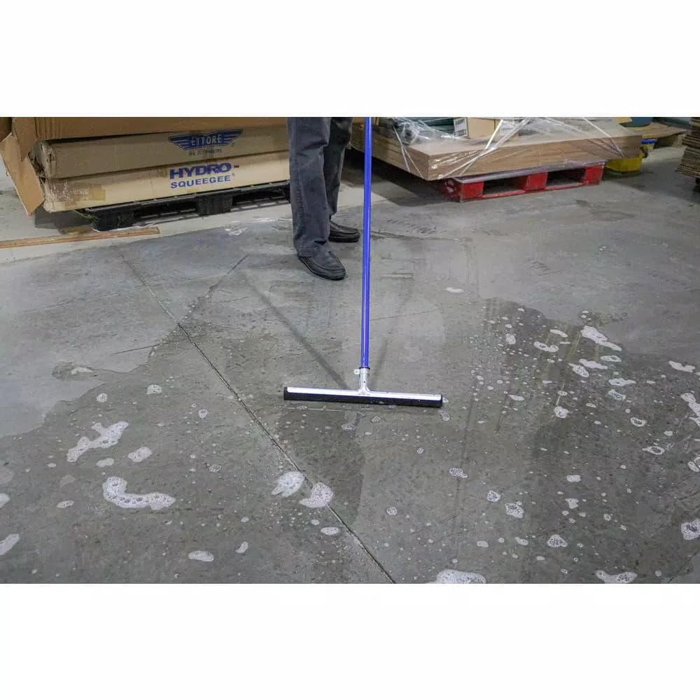 Ettore Wipe'n 18 in. Dry Floor Squeegee with 53 in. Aluminum Handle