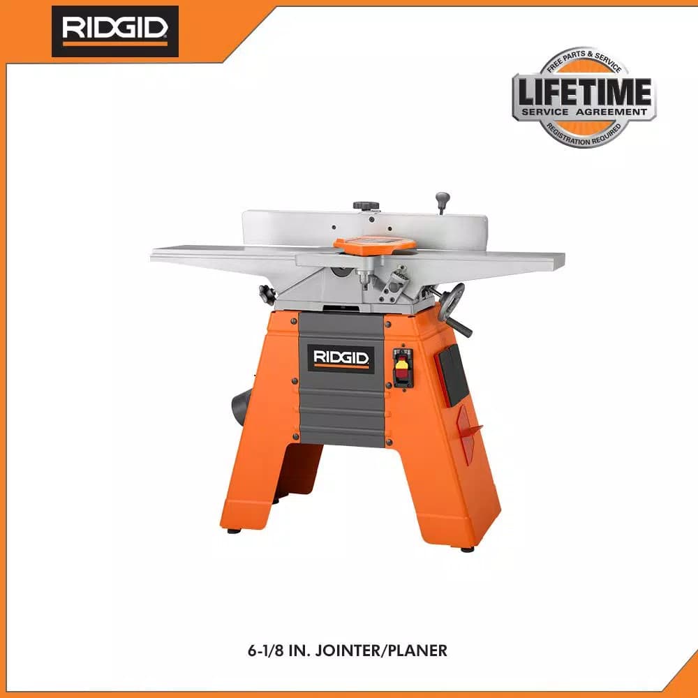 RIDGID 6-1/8 in. Corded Jointer/Planer, 6 Amp, 1 HP Heavy Duty Induction Motor