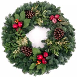 VAN ZYVERDEN 24 in. Live Fresh Cut Pacific Northwest Christmas Wreath with Noble Fir and Incense Cedar thumbnail 1
