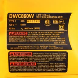 DEWALT 4-3/8 in. Wet/Dry Handheld Tile Cutter, 10.8 Amp thumbnail 9
