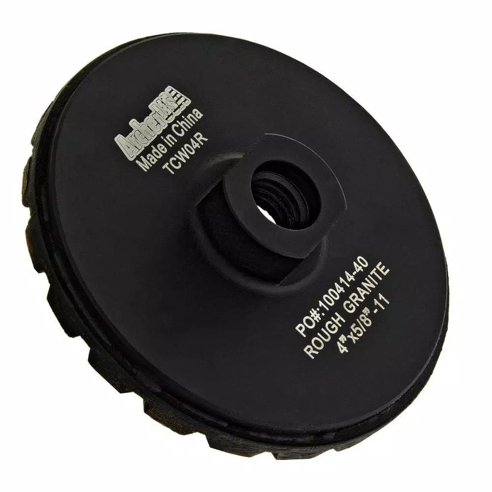 Archer USA Archer PRO 4 in. Turbo Diamond Grinding Wheel, 5/8 in.-11 Thread, Coarse Grit for Concrete and Stone