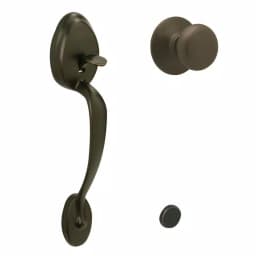 Schlage Plymouth Oil Rubbed Bronze Entry Door Handle with Knob thumbnail 1