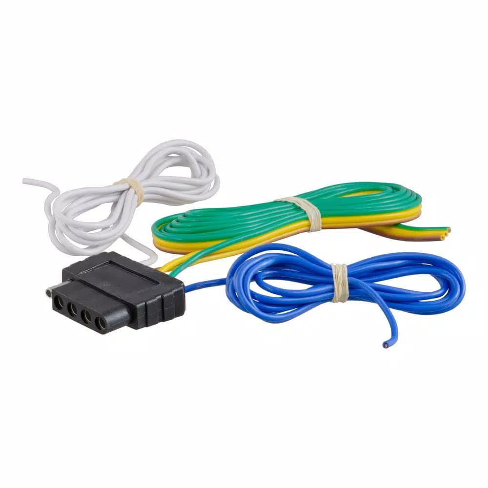 CURT 5-Way Flat Female Connector Socket with 60" Color-Coded Wires