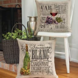 Heritage Lace Wine Country Natural Graphic Polyester 18 x 18 in. Throw Pillow thumbnail 1