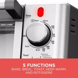 BLACK+DECKER 1500W 9-Slice Silver Toaster Oven with Rotisserie and Convection thumbnail 3