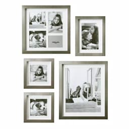 Stonebriar Collection Silver Metal Shadow Box Picture Frame Set, 5-Piece Gallery Wall Decor with White Mats thumbnail 3