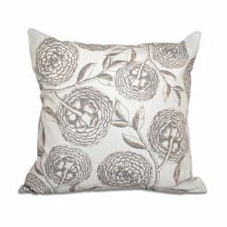 Unbranded E by Design Antique Flowers Floral Print Throw Pillow, 16x16 in, Taupe/Beige thumbnail 1