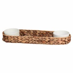 Unbranded CreativeWare Island Breeze 3-Piece Chip 'n Dip Server Set with Water Hyacinth Basket and Ceramic Bowls thumbnail 1