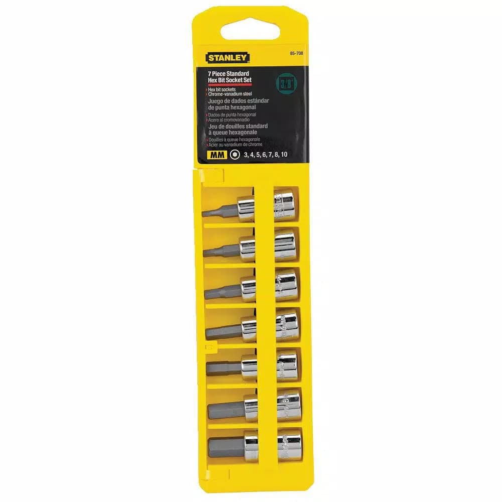 Stanley 7-Piece Metric Hex Bit Socket Set, 3/8 in. Drive