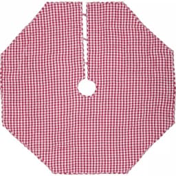 VHC Brands Emmie 60 in. Red Patchwork Christmas Tree Skirt - Hand-Quilted Cotton Farmhouse Decor thumbnail 2