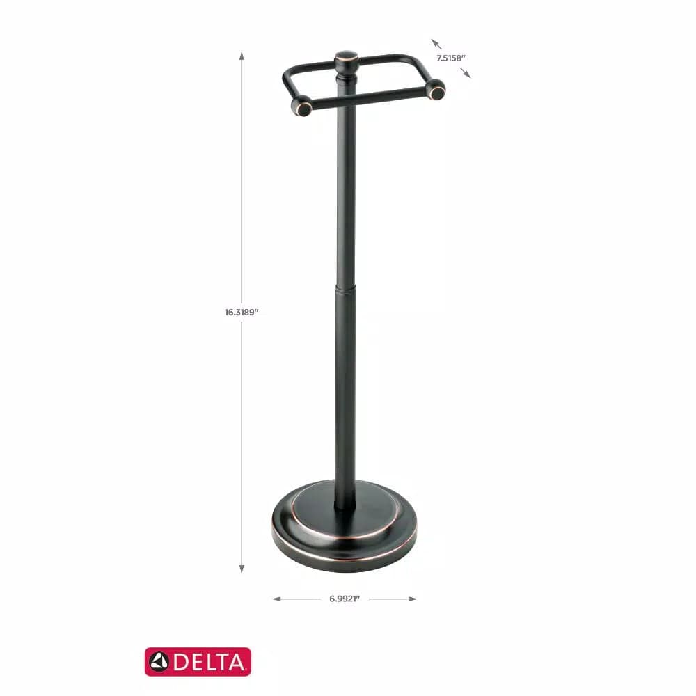 Delta Porter Telescoping Pivoting Freestanding Toilet Paper Holder, Oil Rubbed Bronze