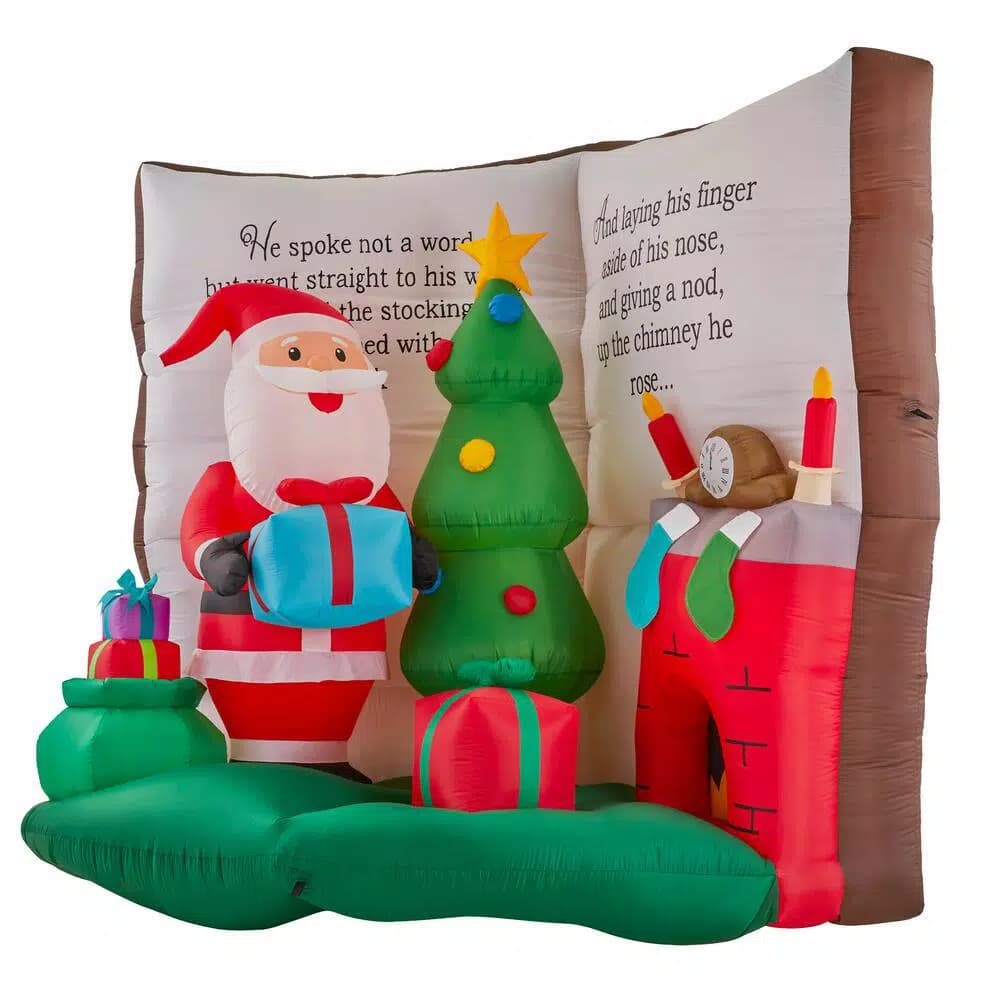 Airblown 6.56 ft. Inflatable Santa in Story Book Scene Christmas Decoration