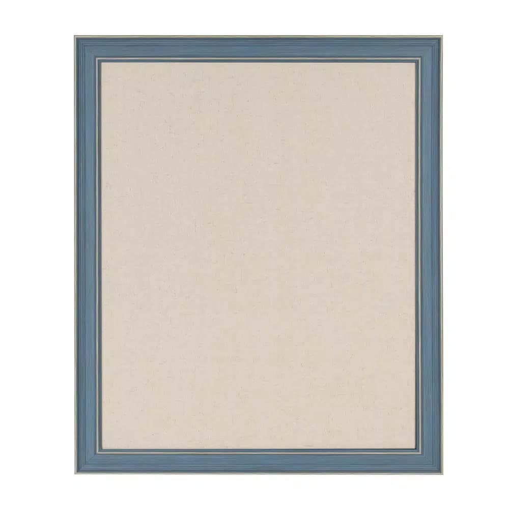 DesignOvation Kate and Laurel Harvest Fabric Pinboard Memo Board - Blue Farmhouse Style