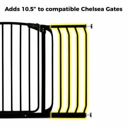 Dreambaby 10.5 in. Gate Extension for Chelsea Standard Height Child Safety Gates, Black thumbnail 2