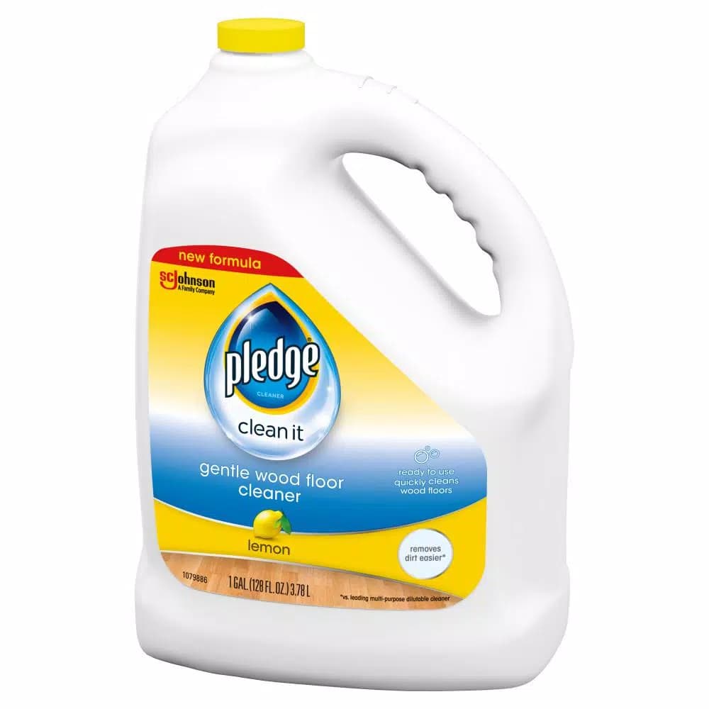 Pledge Gentle Wood Floor Cleaner, Lemon Scent, 128 oz