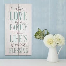 Stratton Home Decor The Love of a Family Wood Wall Sign, 10 x 20 in. thumbnail 1