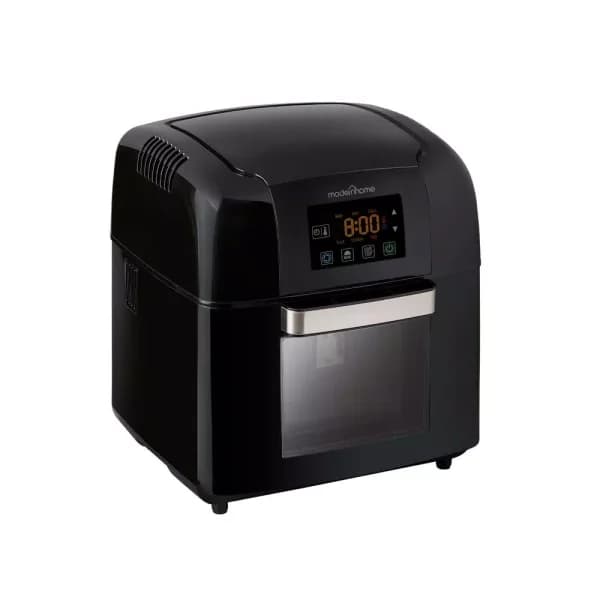 Modernhome 10 Qt. Digital Air Fryer Oven with Rotisserie, Multiple Racks, and Recipe Book - Black
