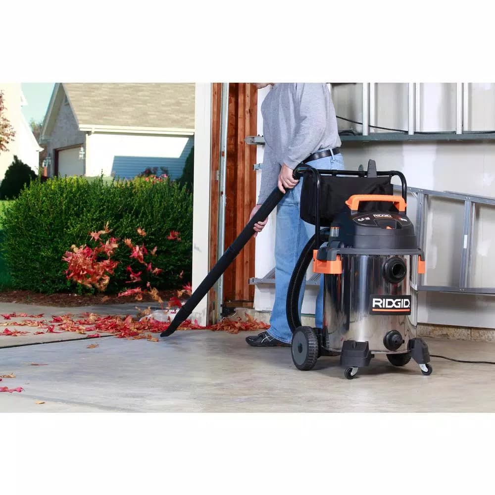 RIDGID 16 Gal. 6.5 Peak HP Stainless Steel Wet/Dry Shop Vacuum with 2.5 in. Locking Accessories