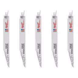 Milwaukee WRECKER 9 in. 7/11 TPI Multi-Material Demolition Reciprocating Saw Blades, 5 Pack thumbnail 1