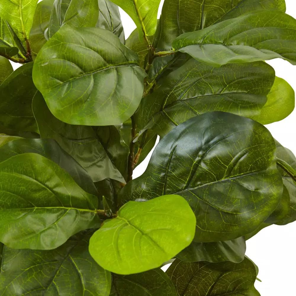 Nearly Natural 4.5 ft. Real Touch Fiddle Leaf Fig Artificial Tree with White Clay Planter