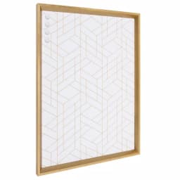 Kate and Laurel Calter Gold Geo Magnetic Memo Board - Gold and White Geometric Patterned Wall Organizer thumbnail 1