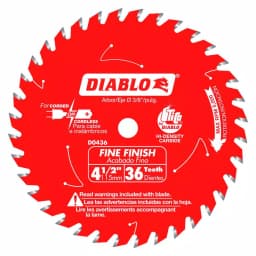 Diablo 4-1/2 in. 36-Tooth Fine Finish Circular Saw Blade, 3/8 in. Arbor thumbnail 1