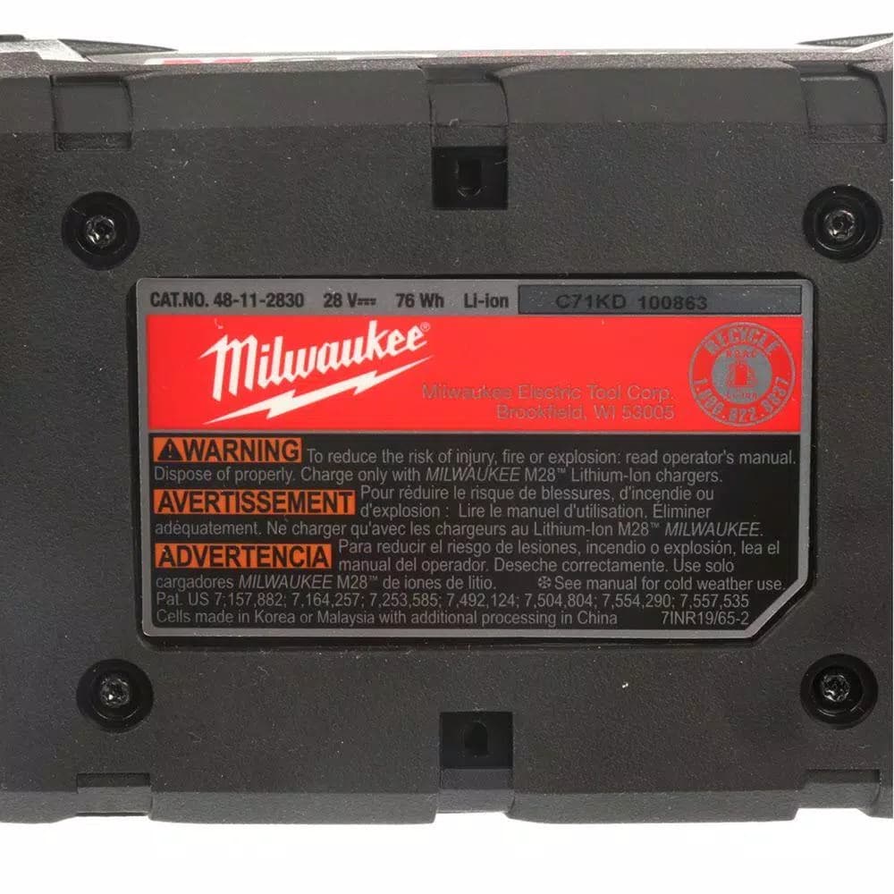 Milwaukee M28 28V Lithium-Ion XC Extended Capacity Battery Pack, 3.0 Ah
