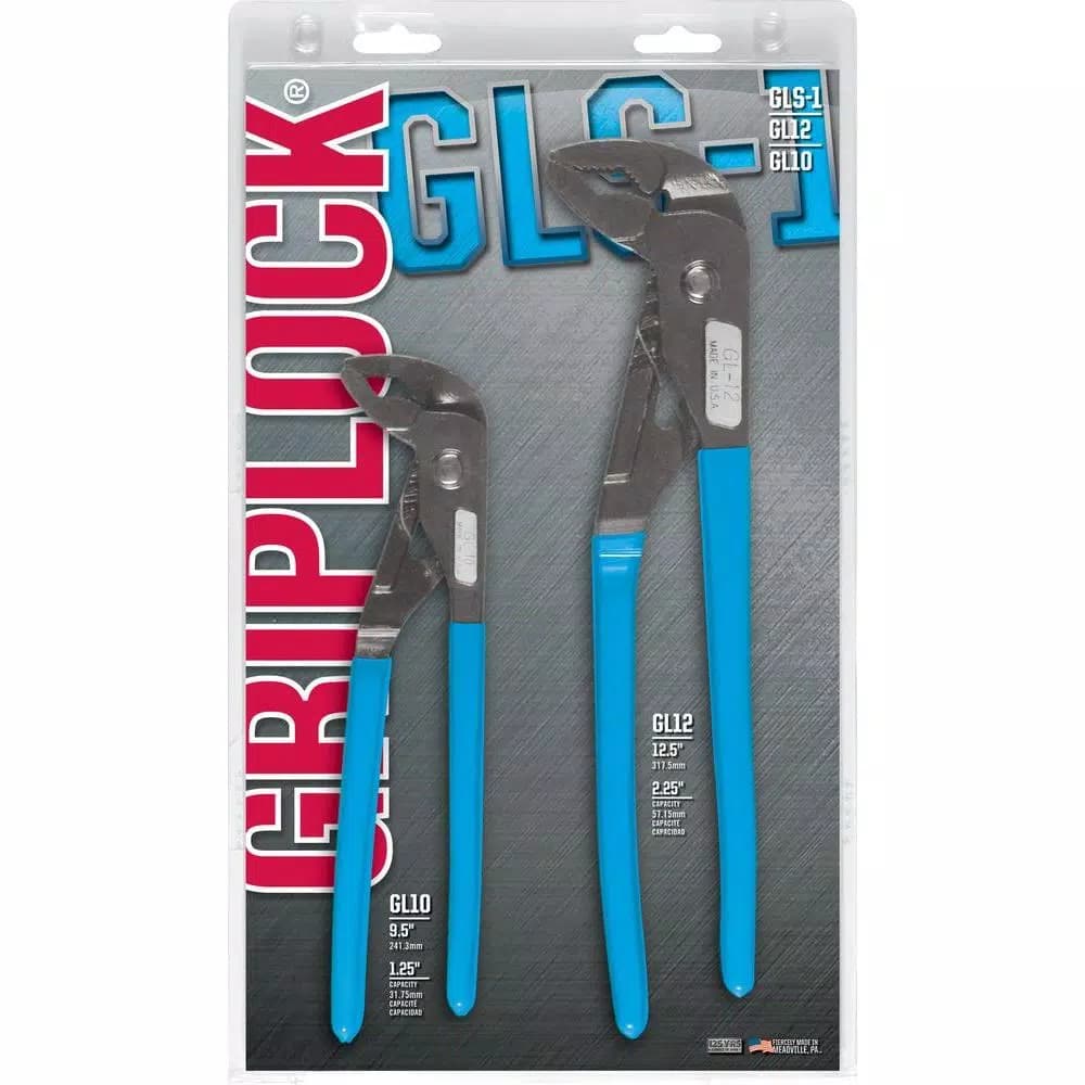 CHANNELLOCK GripLock Tongue and Groove Pliers 2-Piece Gift Set, 12.5 in. and 9.5 in.