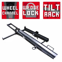 Detail K2 400 lb. Capacity Hitch Mounted Motorcycle Carrier with Adjustable Front Wheel Channel thumbnail 1