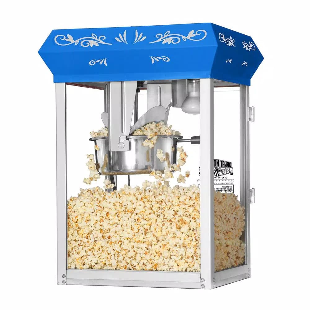 Great Northern Great Norther Foundation 8 oz. Blue Countertop Popcorn Machine with Stainless Steel Kettle