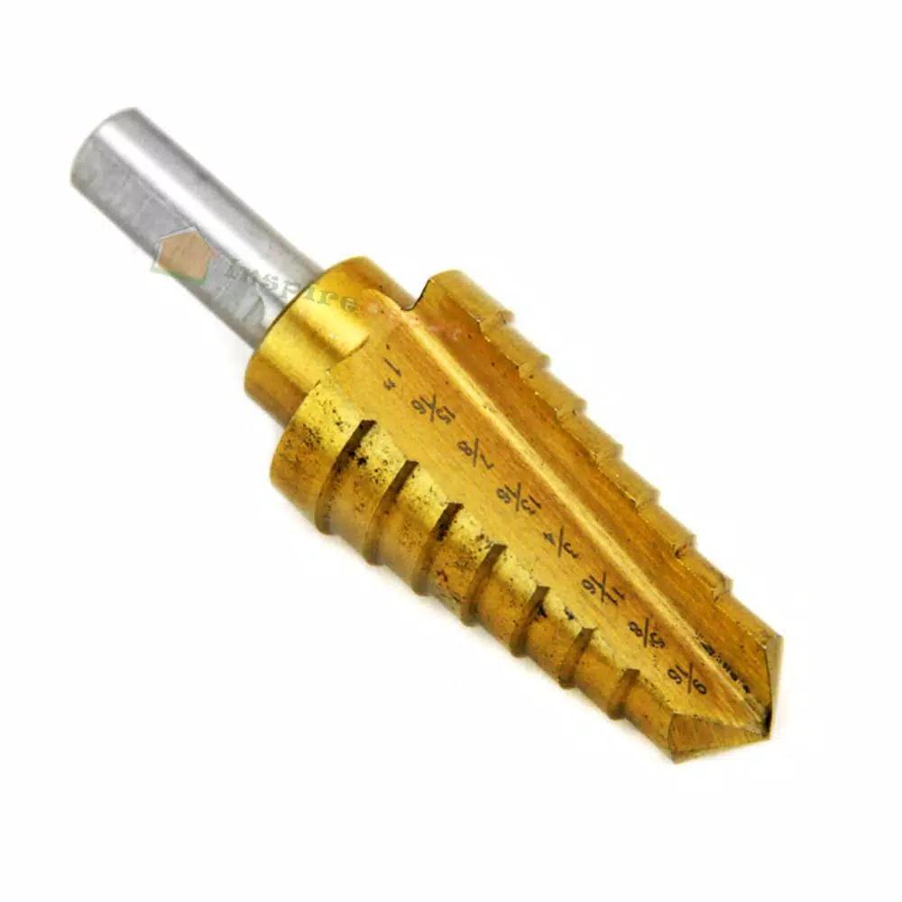 Stark 9/16 in. x 1 in. Titanium Coated HSS Heavy-Impact Step Drill Bit